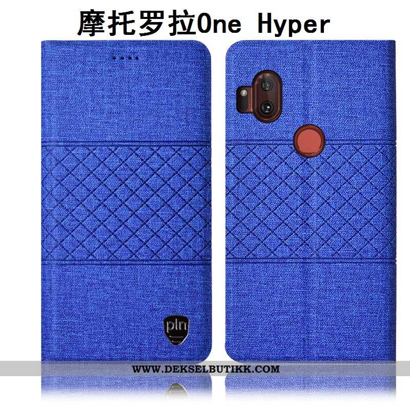 Etui Motorola One Hyper Beskyttelse Deksel Folio Svart, Motorola One Hyper Bomull Tilbud