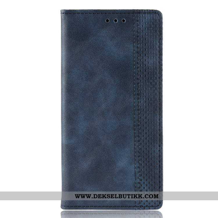 Etui Motorola One Hyper Skinndeksel Mobiltelefon Folio Deksel Mørkeblå, Motorola One Hyper Billige