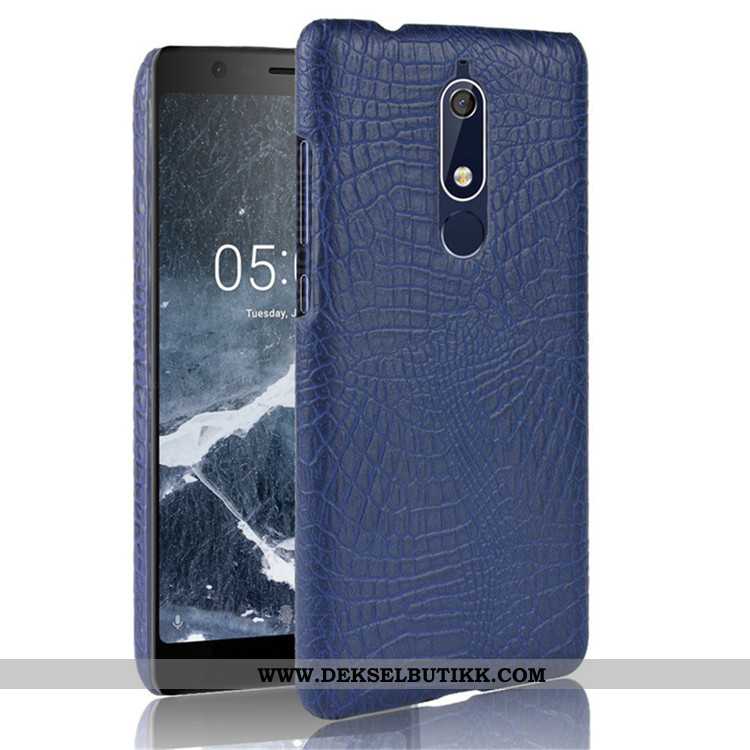 Etui Nokia 5.1 Beskyttelse Mobiltelefon Skinn Lær Av Personlighet Svart, Deksel Nokia 5.1 Nubuck Bil