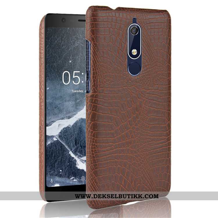 Etui Nokia 5.1 Beskyttelse Mobiltelefon Skinn Lær Av Personlighet Svart, Deksel Nokia 5.1 Nubuck Bil