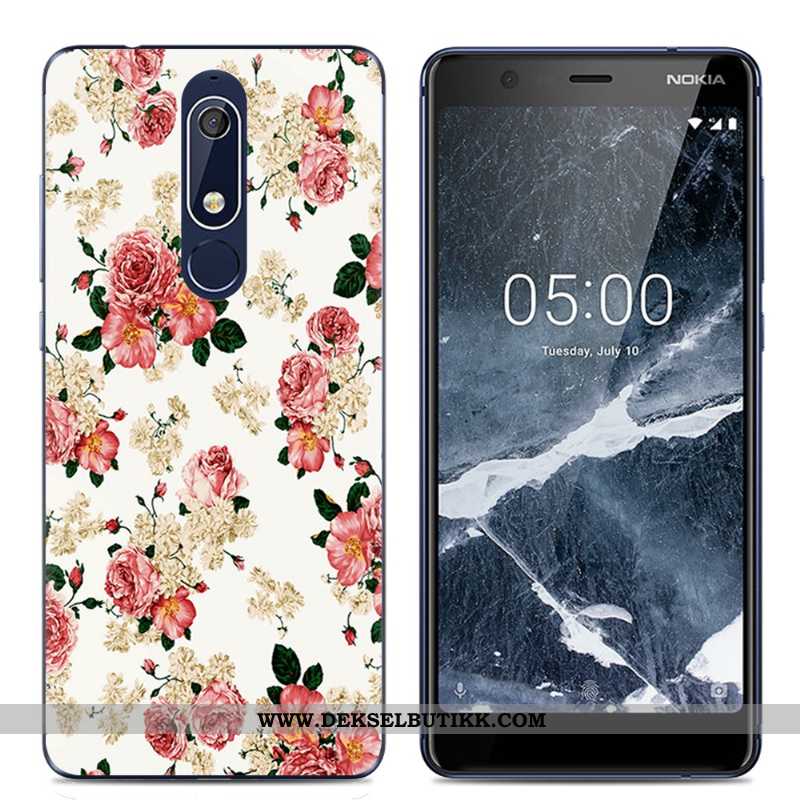 Etui Nokia 5.1 Gjennomsiktig Myke Beskyttelse Enkel Rosa, Deksel Nokia 5.1 Kreativ Billige