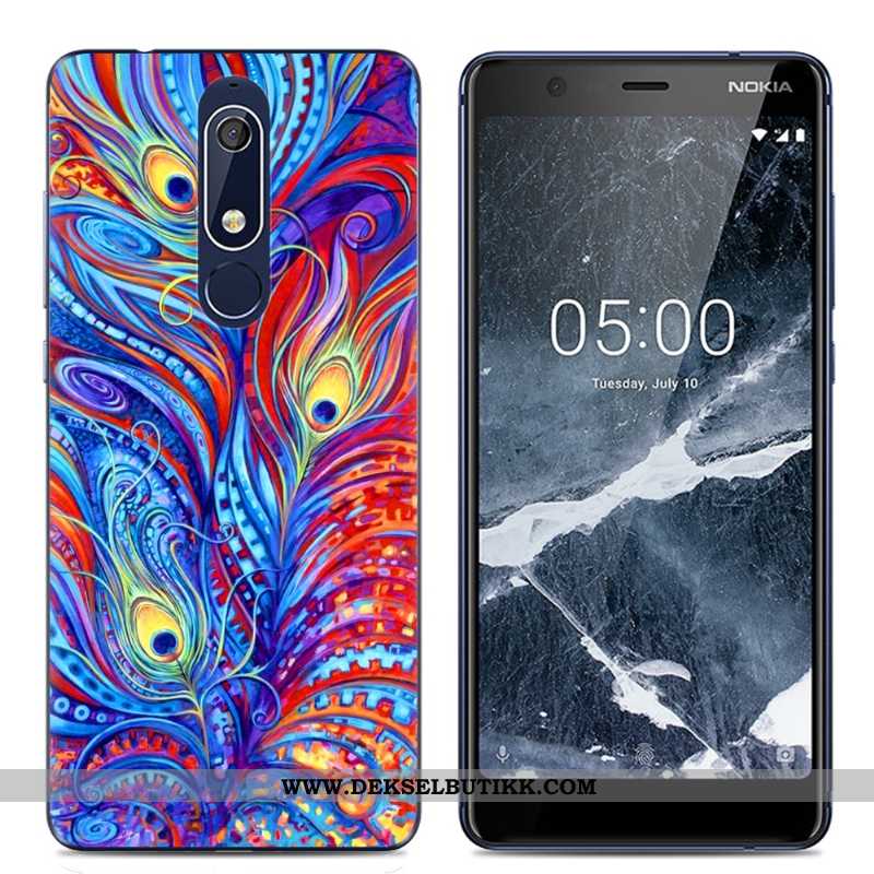 Etui Nokia 5.1 Gjennomsiktig Myke Beskyttelse Enkel Rosa, Deksel Nokia 5.1 Kreativ Billige