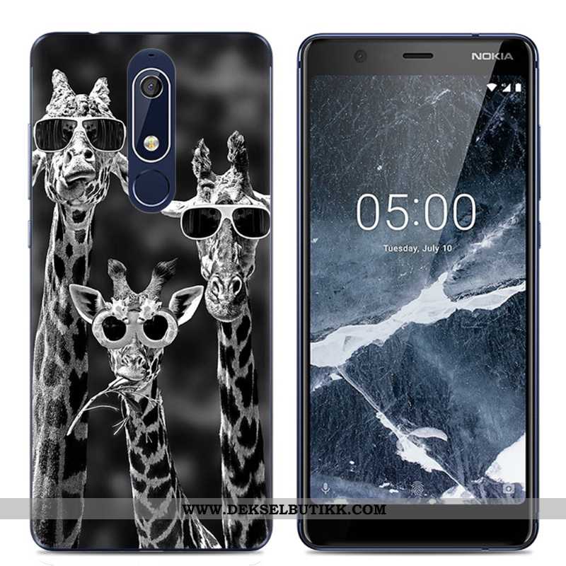 Etui Nokia 5.1 Gjennomsiktig Myke Beskyttelse Enkel Rosa, Deksel Nokia 5.1 Kreativ Billige