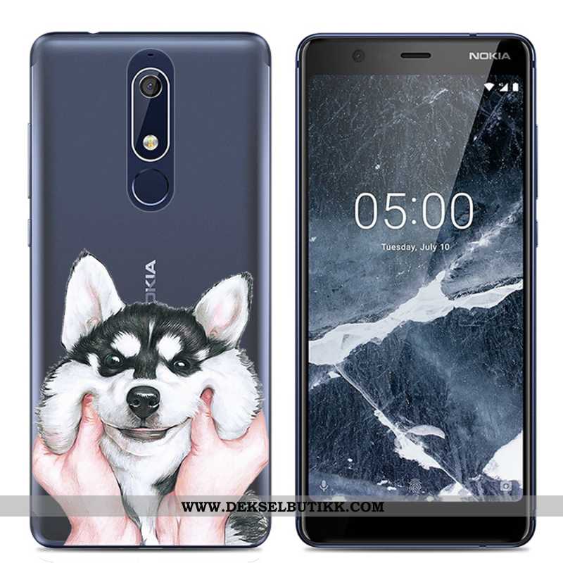 Etui Nokia 5.1 Gjennomsiktig Myke Beskyttelse Enkel Rosa, Deksel Nokia 5.1 Kreativ Billige