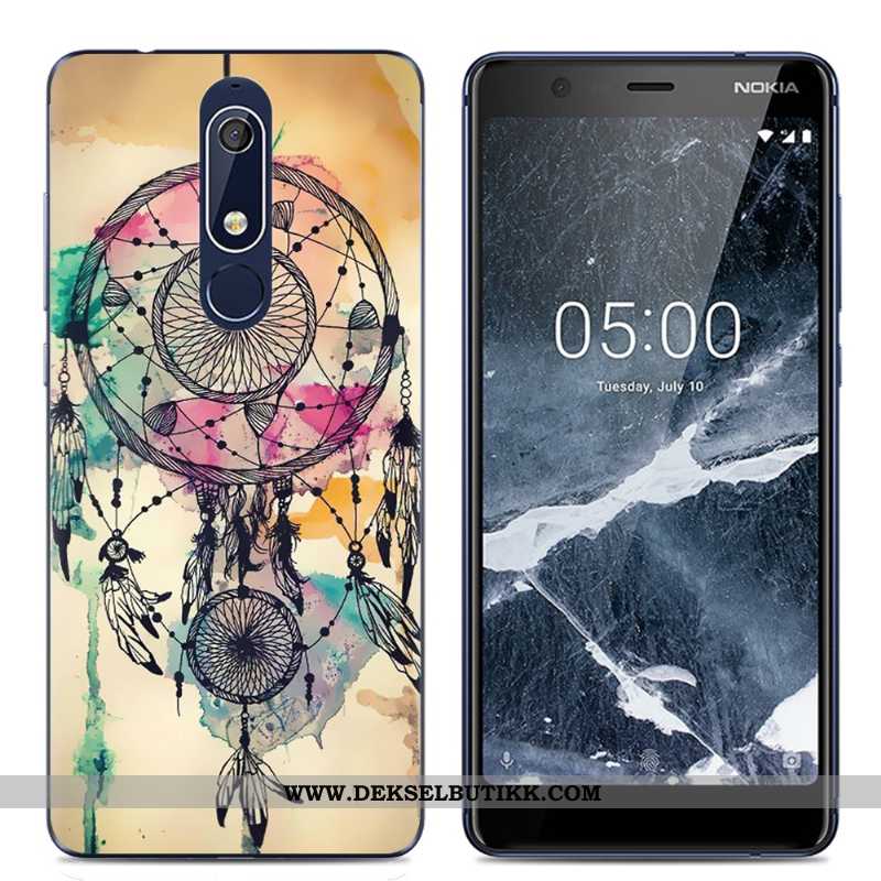 Etui Nokia 5.1 Gjennomsiktig Myke Beskyttelse Enkel Rosa, Deksel Nokia 5.1 Kreativ Billige