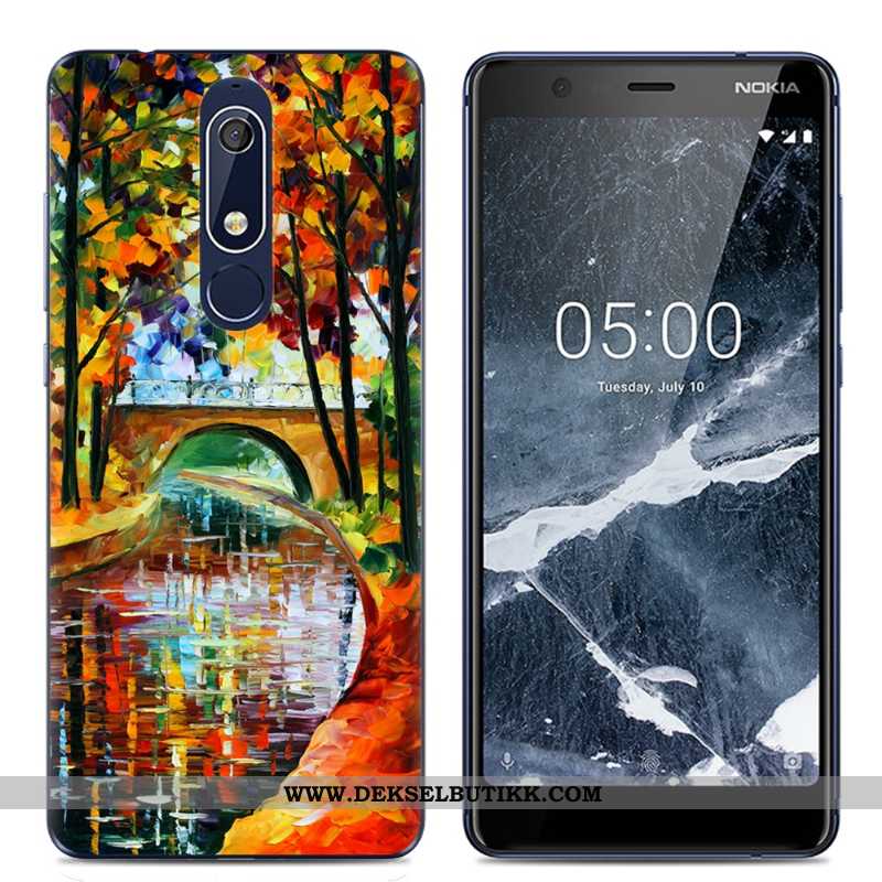 Etui Nokia 5.1 Gjennomsiktig Myke Beskyttelse Enkel Rosa, Deksel Nokia 5.1 Kreativ Billige