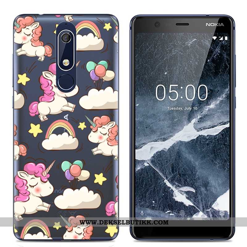 Etui Nokia 5.1 Gjennomsiktig Myke Beskyttelse Enkel Rosa, Deksel Nokia 5.1 Kreativ Billige