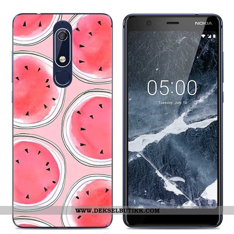 Etui Nokia 5.1 Gjennomsiktig Myke Beskyttelse Enkel Rosa, Deksel Nokia 5.1 Kreativ Billige