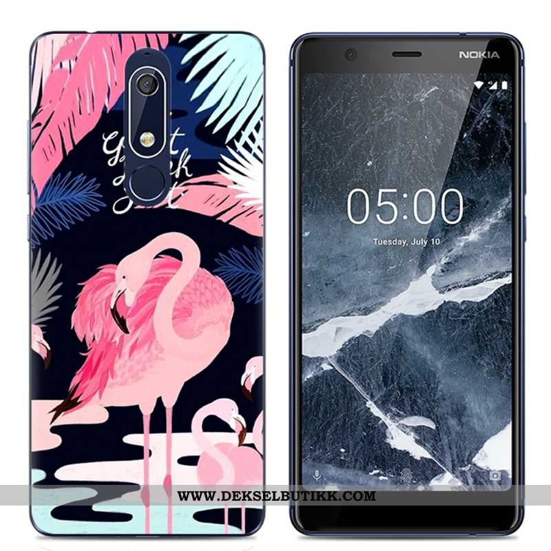 Etui Nokia 5.1 Gjennomsiktig Myke Beskyttelse Enkel Rosa, Deksel Nokia 5.1 Kreativ Billige