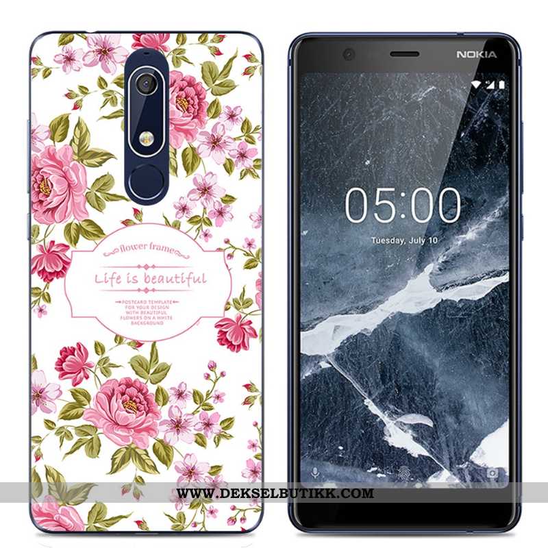 Etui Nokia 5.1 Gjennomsiktig Myke Beskyttelse Enkel Rosa, Deksel Nokia 5.1 Kreativ Billige