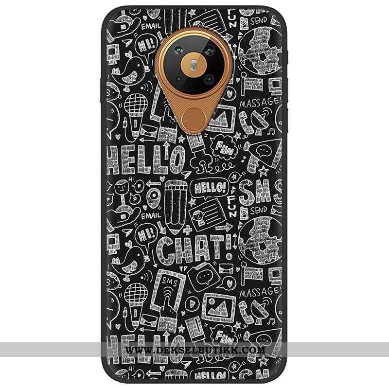 Etui Nokia 5.3 Cartoon Kreativ Farge Malt Svart, Deksel Nokia 5.3 Vakker Billige