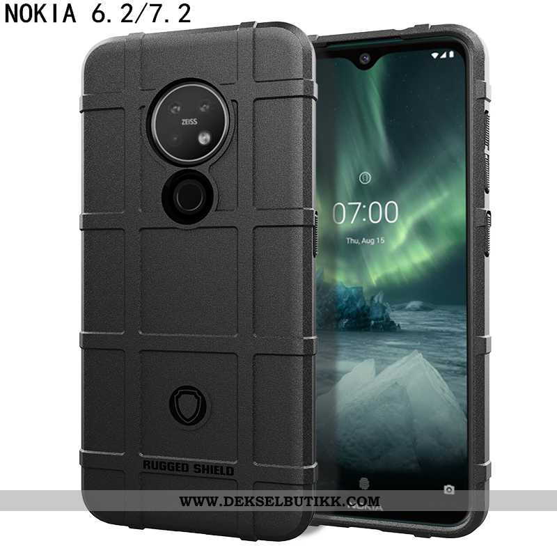 Etui Nokia 6.2 Beskyttelse Silikon Myke Tre Forsvar Svart, Deksel Nokia 6.2 Trend Tilbud