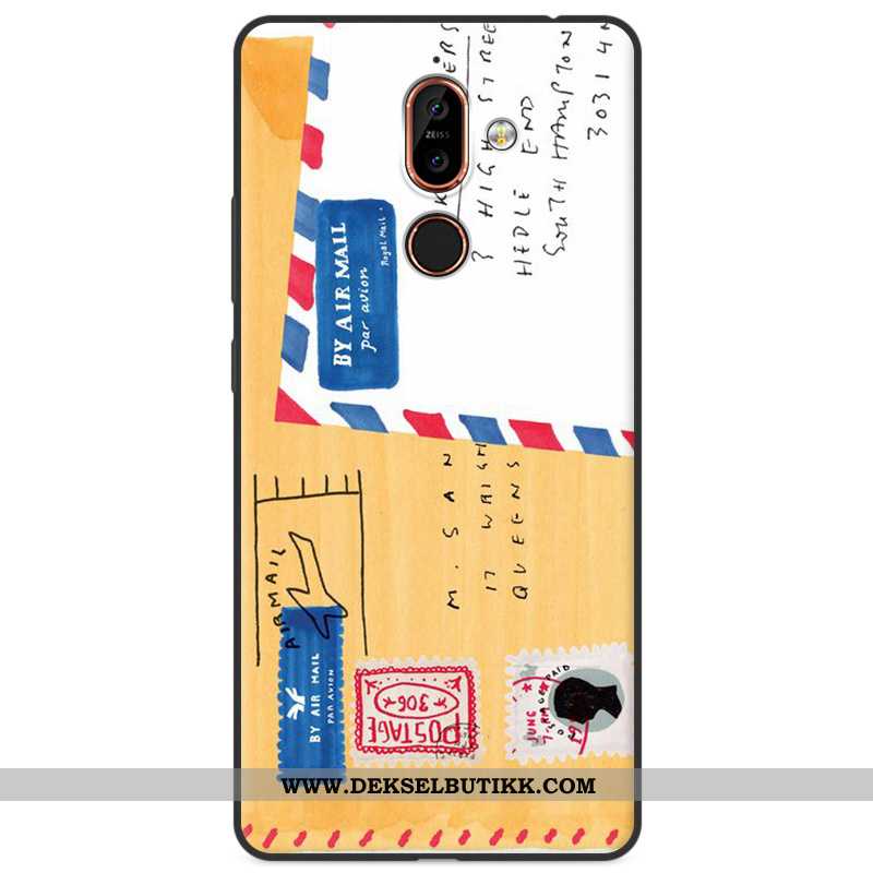 Etui Nokia 7 Plus Beskyttelse Farge Mobiltelefon Anti-fall, Deksel Nokia 7 Plus Cartoon Billige