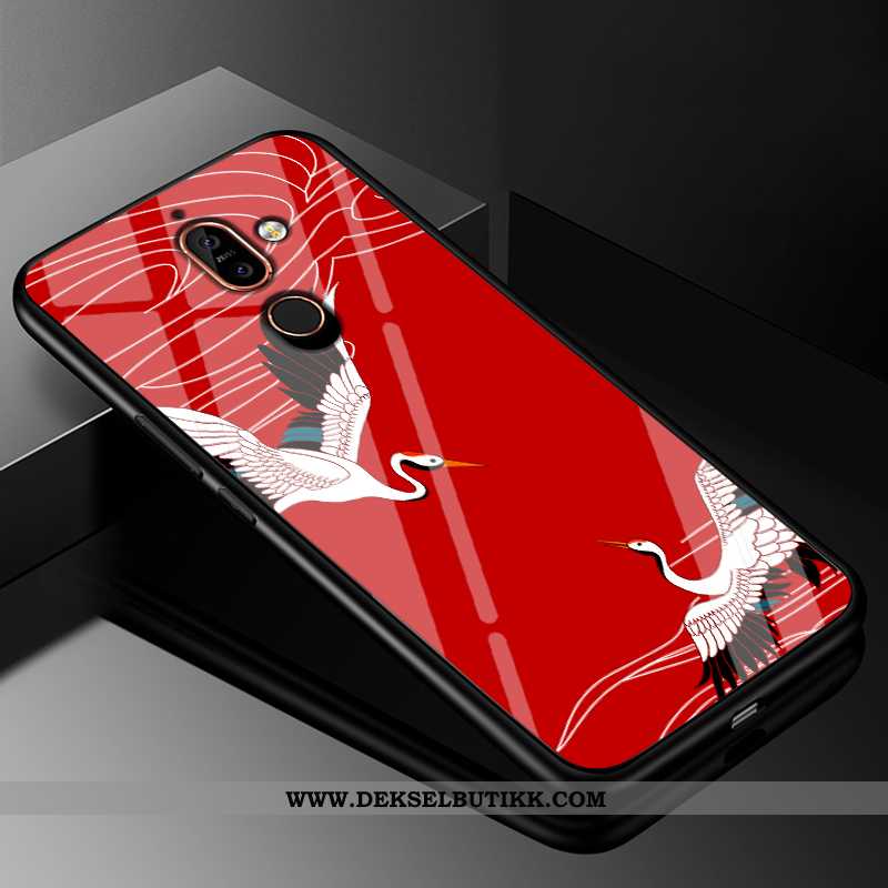 Etui Nokia 7 Plus Mote Net Red Glass Beskyttelse Gul, Deksel Nokia 7 Plus Trend Butikk