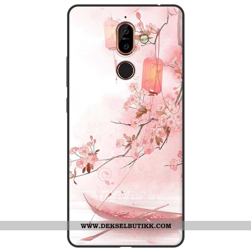 Etui Nokia 7 Plus Nubuck Silikon Kunst Mobiltelefon Rød, Deksel Nokia 7 Plus Myke Rabatt