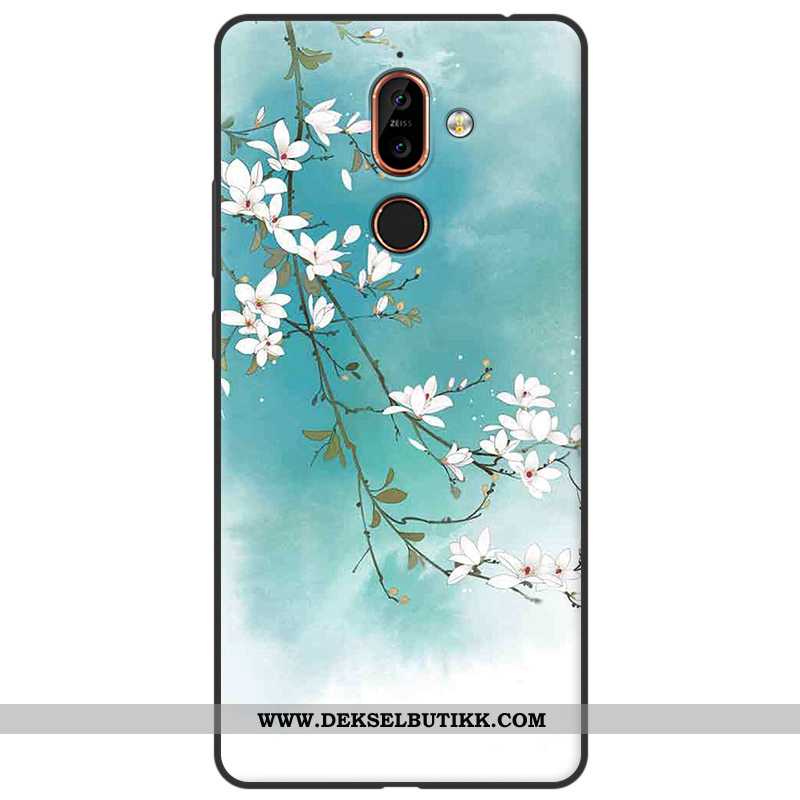 Etui Nokia 7 Plus Nubuck Silikon Kunst Mobiltelefon Rød, Deksel Nokia 7 Plus Myke Rabatt