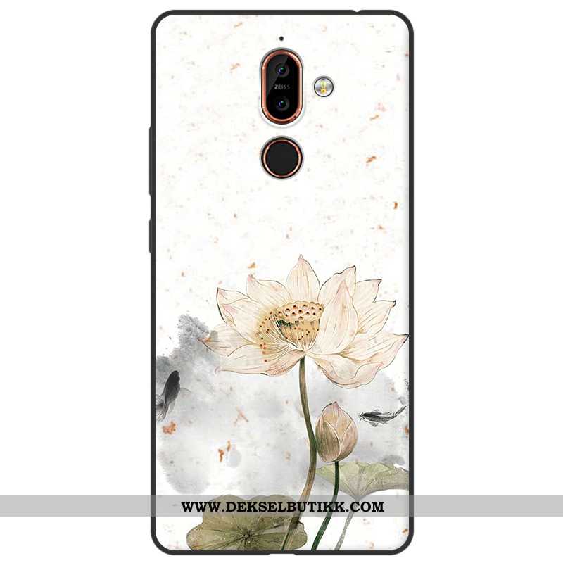 Etui Nokia 7 Plus Nubuck Silikon Kunst Mobiltelefon Rød, Deksel Nokia 7 Plus Myke Rabatt