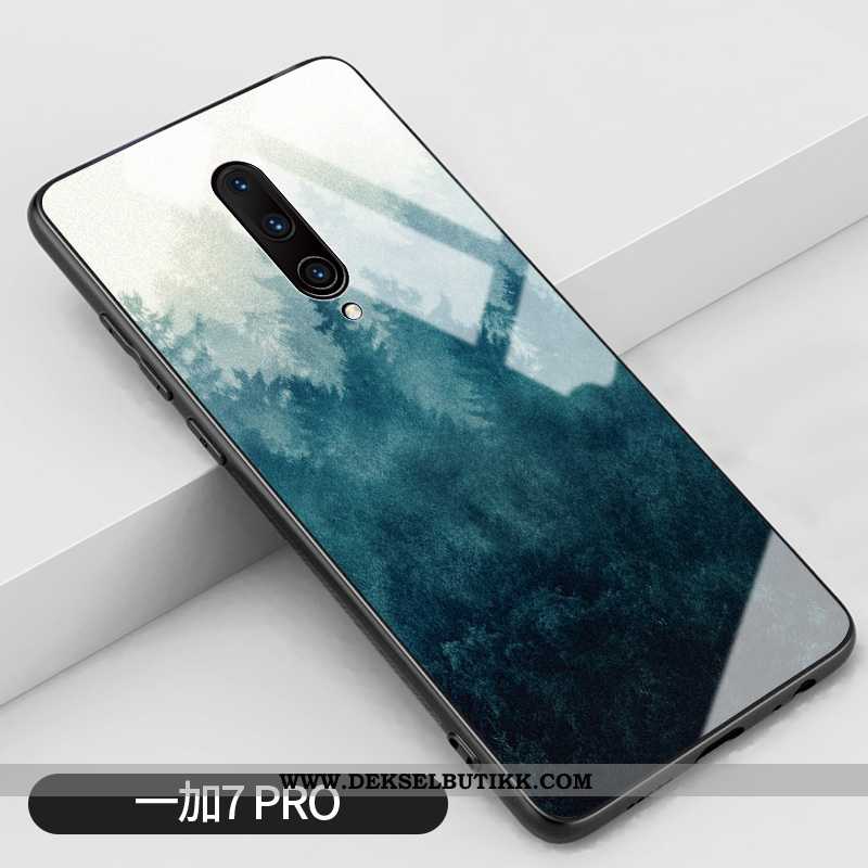 Etui Oneplus 7 Pro Glass Blå Deksel Anti-fall, Oneplus 7 Pro Silikon Tilbud