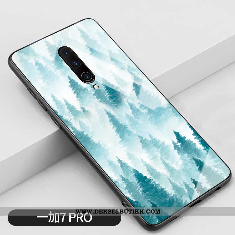 Etui Oneplus 7 Pro Glass Blå Deksel Anti-fall, Oneplus 7 Pro Silikon Tilbud