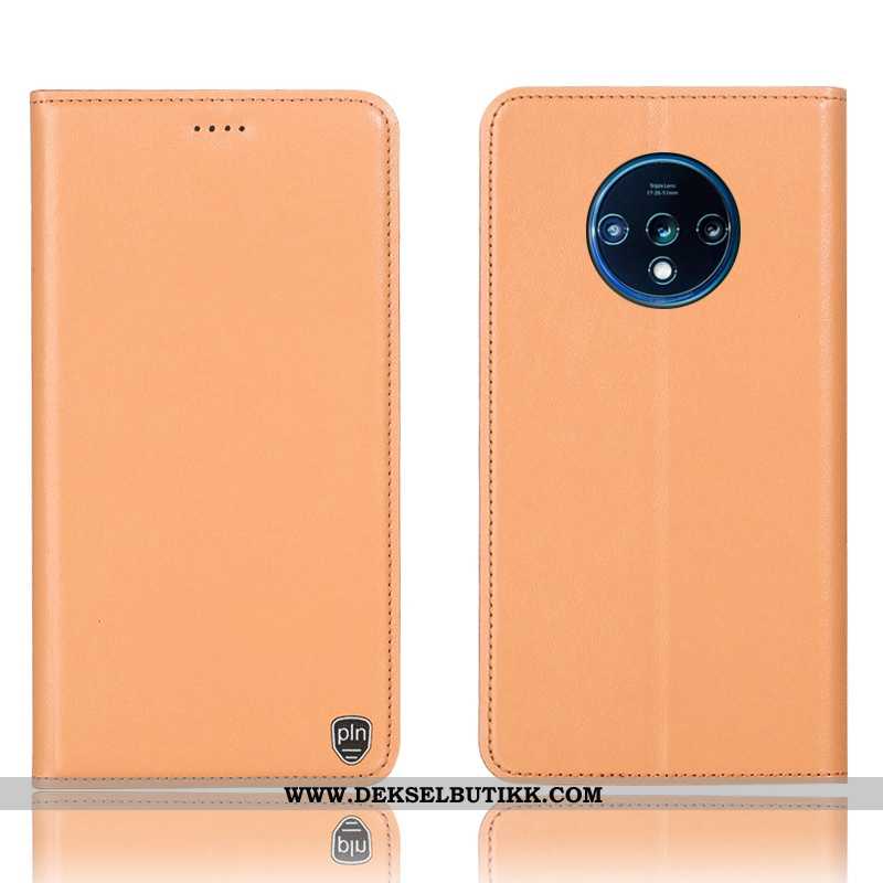 Etui Oneplus 7t Beskyttelse Folio Orange Oransje, Deksel Oneplus 7t Skinndeksel Kjøpe