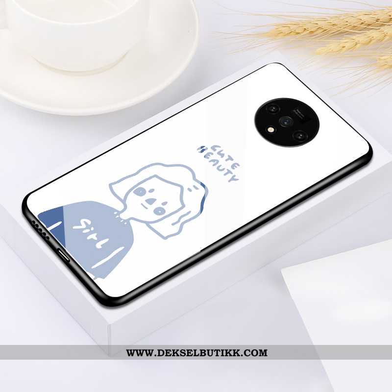 Etui Oneplus 7t Glass Lovers Cartoon Kreativ Hvitt, Deksel Oneplus 7t Av Personlighet Butikk