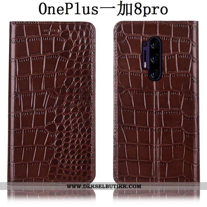 Etui Oneplus 8 Pro Skinndeksel Anti-fall Deksel Folio Rød, Oneplus 8 Pro Mønster Kjøpe