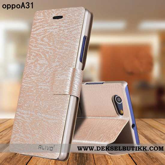 Etui Oppo A31 Beskyttelse Alt Inkludert Gull Deksel, Oppo A31 Skinndeksel Billige