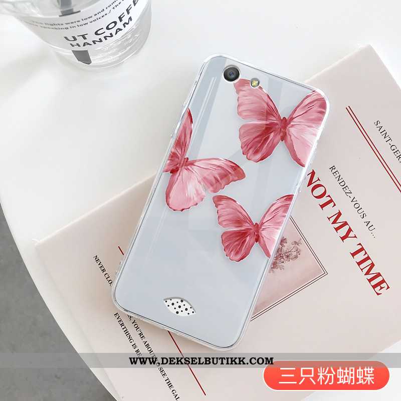 Etui Oppo A31 Gjennomsiktig Lovers Anti-fall Butterfly Rød, Deksel Oppo A31 Av Personlighet Kjøpe