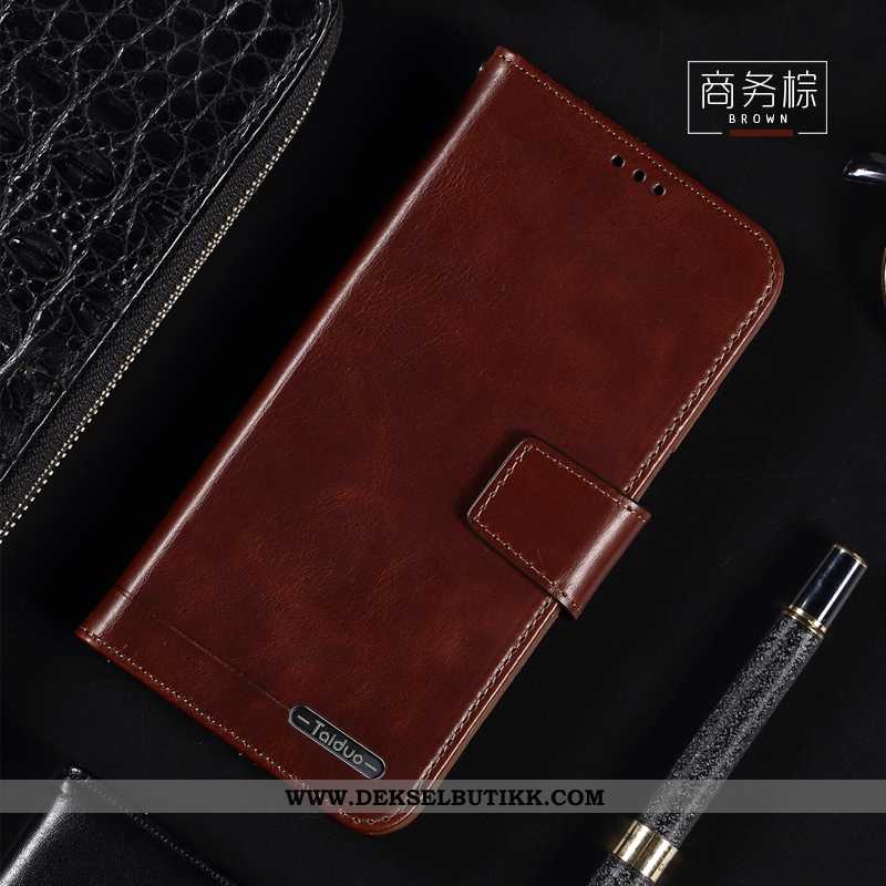 Etui Oppo A31 Skinn Folio Mobiltelefon Deksel Brun, Oppo A31 Lommebok På Nett