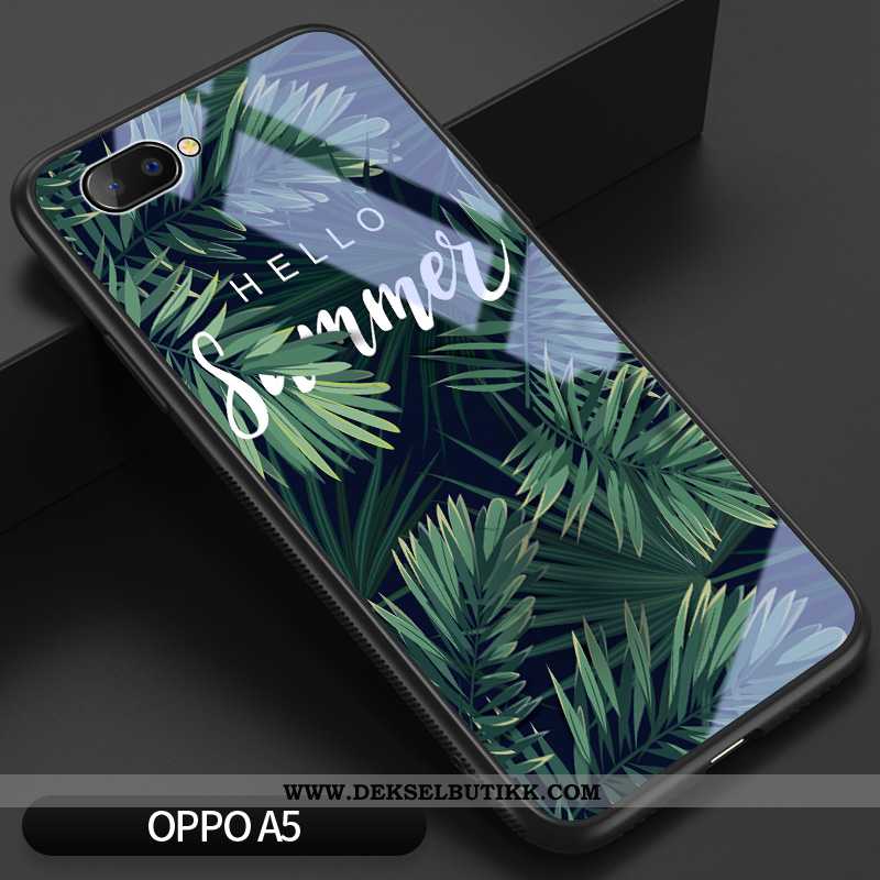 Etui Oppo A5 Glass Mobiltelefon Net Red Trend Grønn, Deksel Oppo A5 Av Personlighet Salg