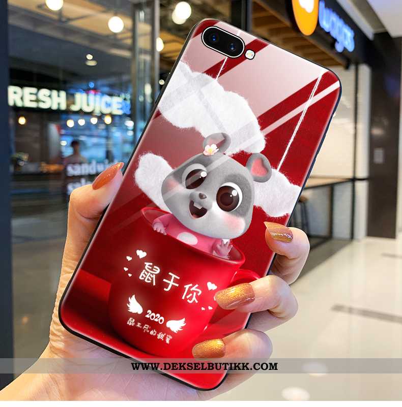 Etui Oppo A5 Glass Nye Lovers Rød, Deksel Oppo A5 Mobiltelefon Tilbud