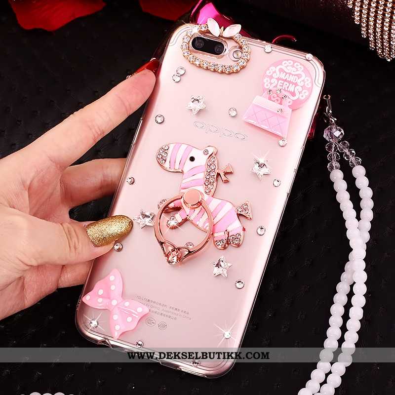 Etui Oppo A5 Hengende Nakke Med Strass Kreativ Av Personlighet Rosa, Deksel Oppo A5 Trend Rabatt