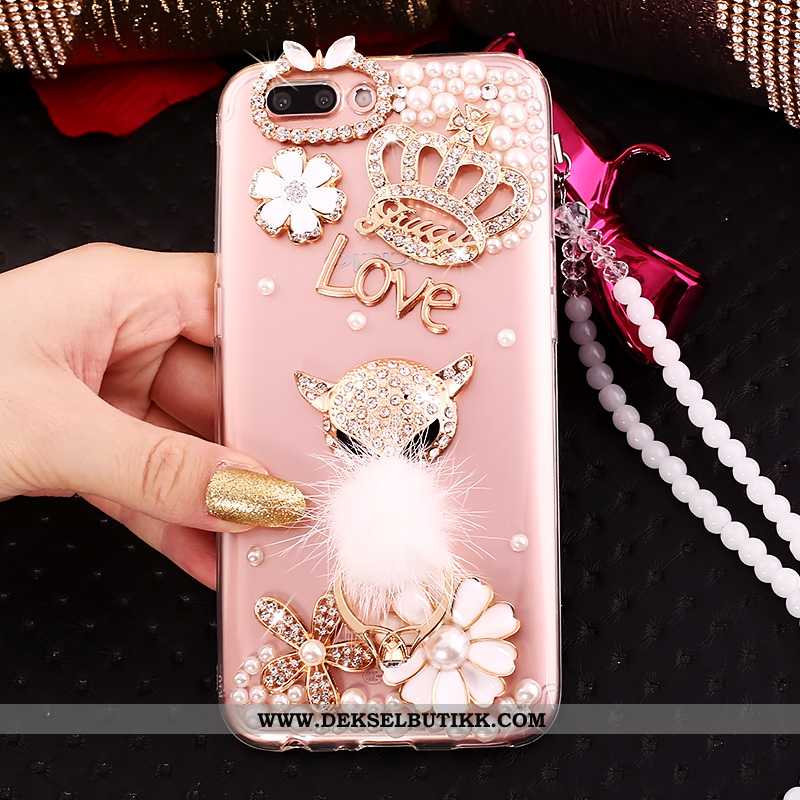 Etui Oppo A5 Hengende Nakke Med Strass Kreativ Av Personlighet Rosa, Deksel Oppo A5 Trend Rabatt