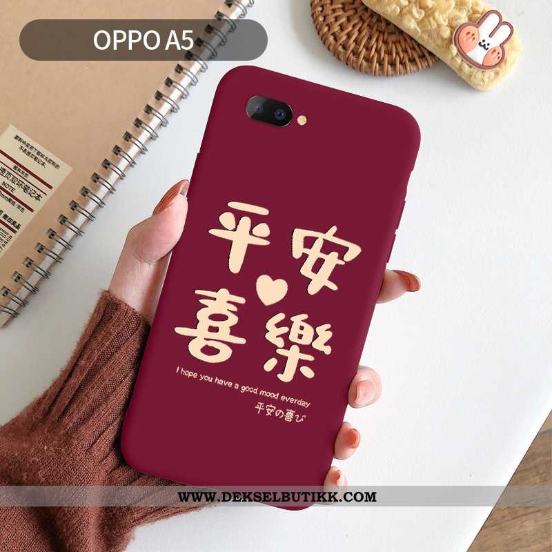 Etui Oppo A5 Ultra Nubuck Myke Nye Rød, Deksel Oppo A5 Tynne Salg