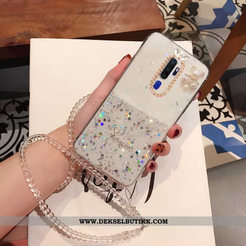 Etui Oppo A9 2020 Beskyttelse Myke Mote Grønn, Deksel Oppo A9 2020 Med Strass Billig