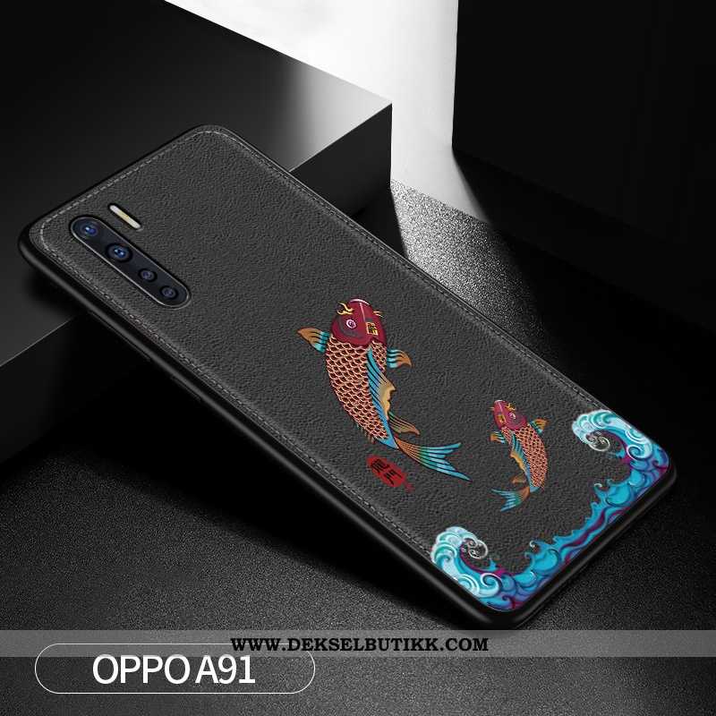 Etui Oppo A91 Beskyttelse Anti-fall Drage Kreativ Mørkeblå, Deksel Oppo A91 Av Personlighet På Nett