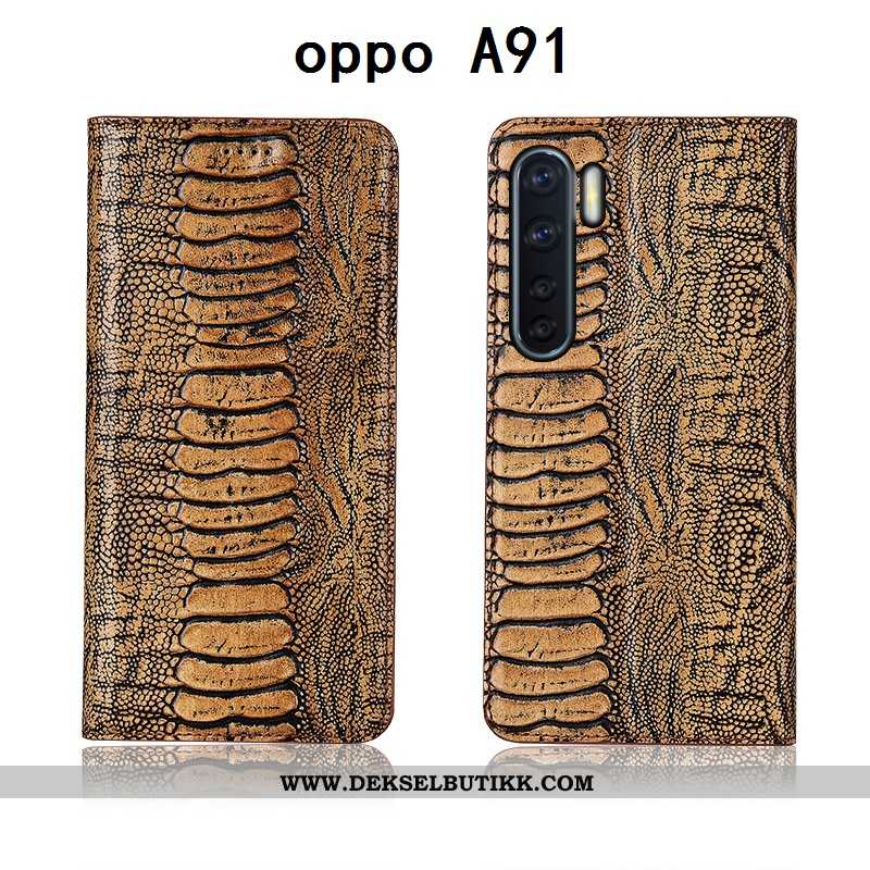 Etui Oppo A91 Myke Anti-fall Skinn Alt Inkludert Brun, Deksel Oppo A91 Silikon Salg