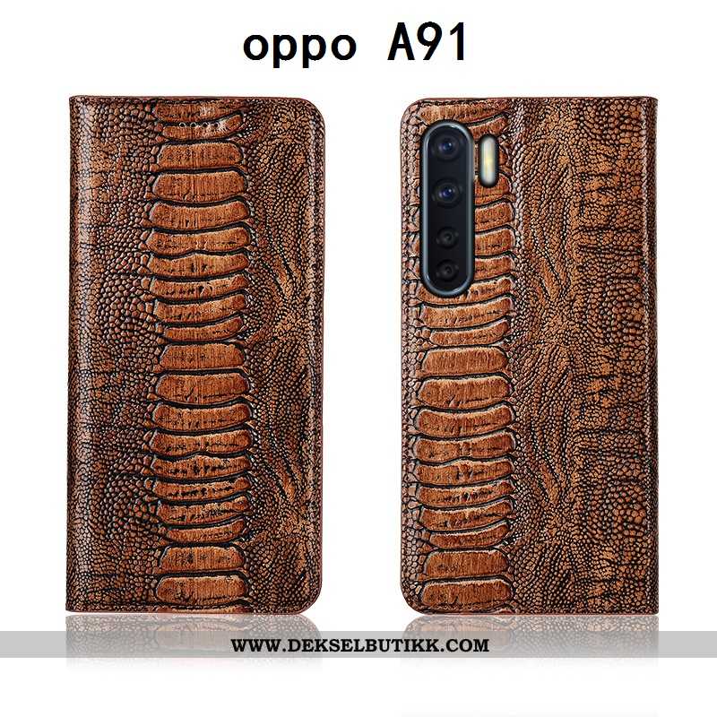 Etui Oppo A91 Myke Anti-fall Skinn Alt Inkludert Brun, Deksel Oppo A91 Silikon Salg