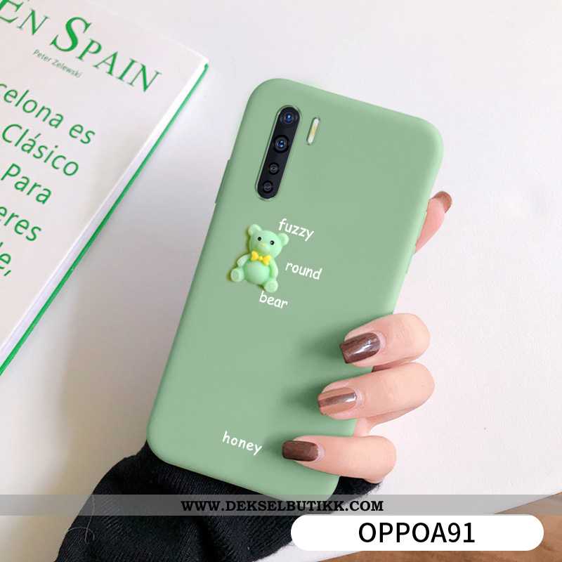 Etui Oppo A91 Nubuck Ultra Net Red Kreativ Grønn, Deksel Oppo A91 Av Personlighet Billige