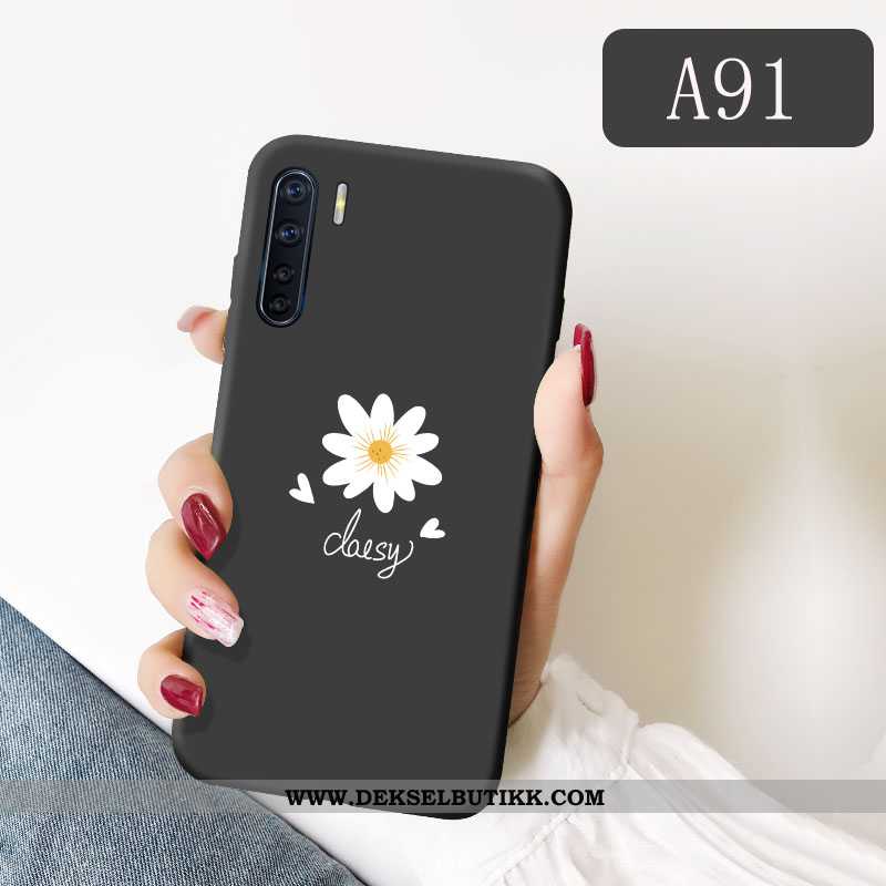 Etui Oppo A91 Tynne Trend Anti-fall Nubuck Svart, Deksel Oppo A91 Myke Tilbud