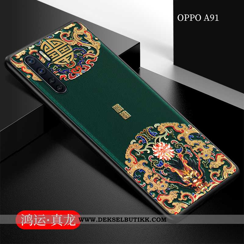 Etui Oppo A91 Tynne Trend Kinesisk Stil Ultra Svart, Deksel Oppo A91 Myke Kjøpe