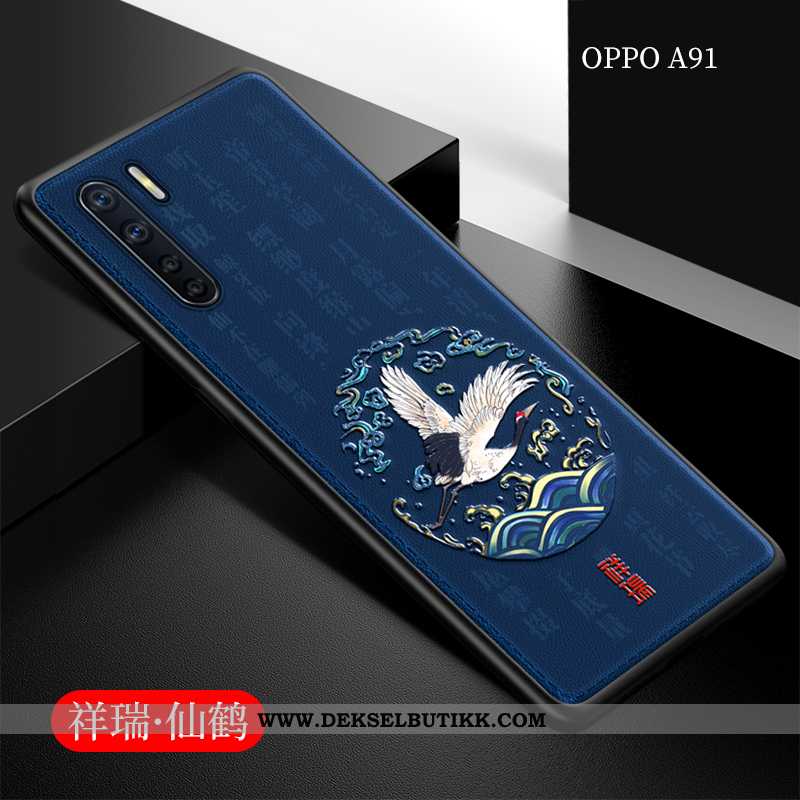 Etui Oppo A91 Tynne Trend Kinesisk Stil Ultra Svart, Deksel Oppo A91 Myke Kjøpe