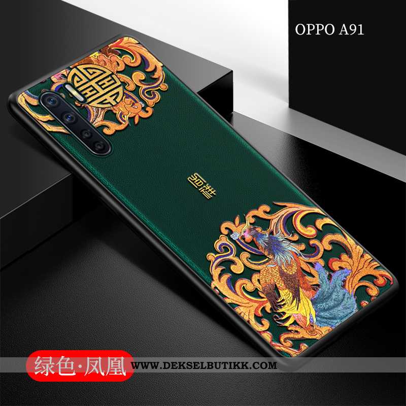 Etui Oppo A91 Tynne Trend Kinesisk Stil Ultra Svart, Deksel Oppo A91 Myke Kjøpe