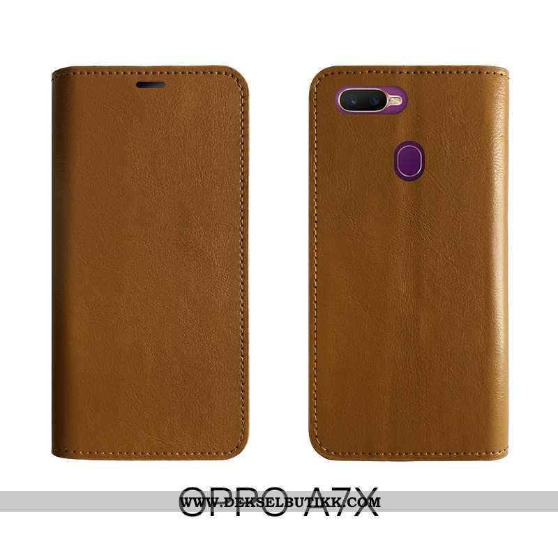 Etui Oppo Ax7 Skinn Hard Deksel Silikon Rød, Oppo Ax7 Vintage Kjøpe