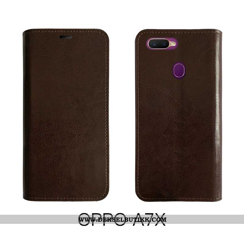 Etui Oppo Ax7 Skinn Hard Deksel Silikon Rød, Oppo Ax7 Vintage Kjøpe