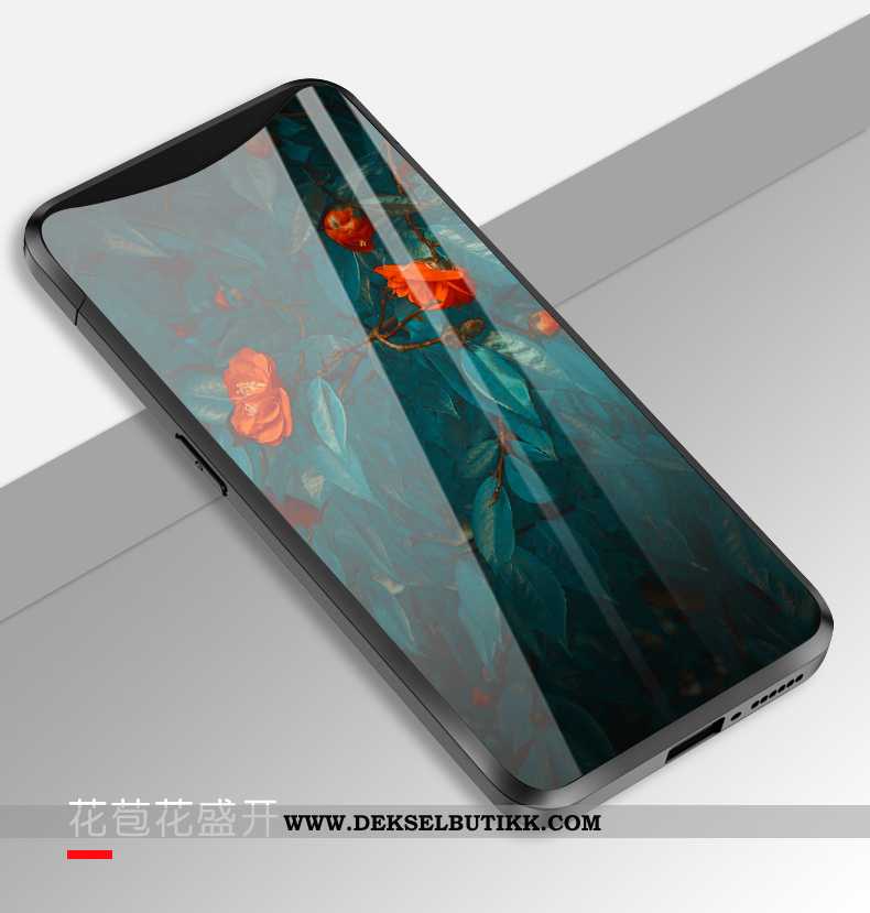 Etui Oppo Find X Kreativ Gradient Farge Mobiltelefon Glass Oransje, Deksel Oppo Find X Myke Billig