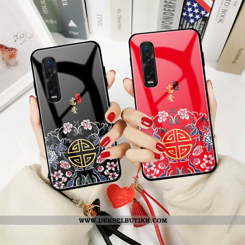 Etui Oppo Find X2 Pro Beskyttelse Vintage Totem Svart, Deksel Oppo Find X2 Pro Glass Tilbud