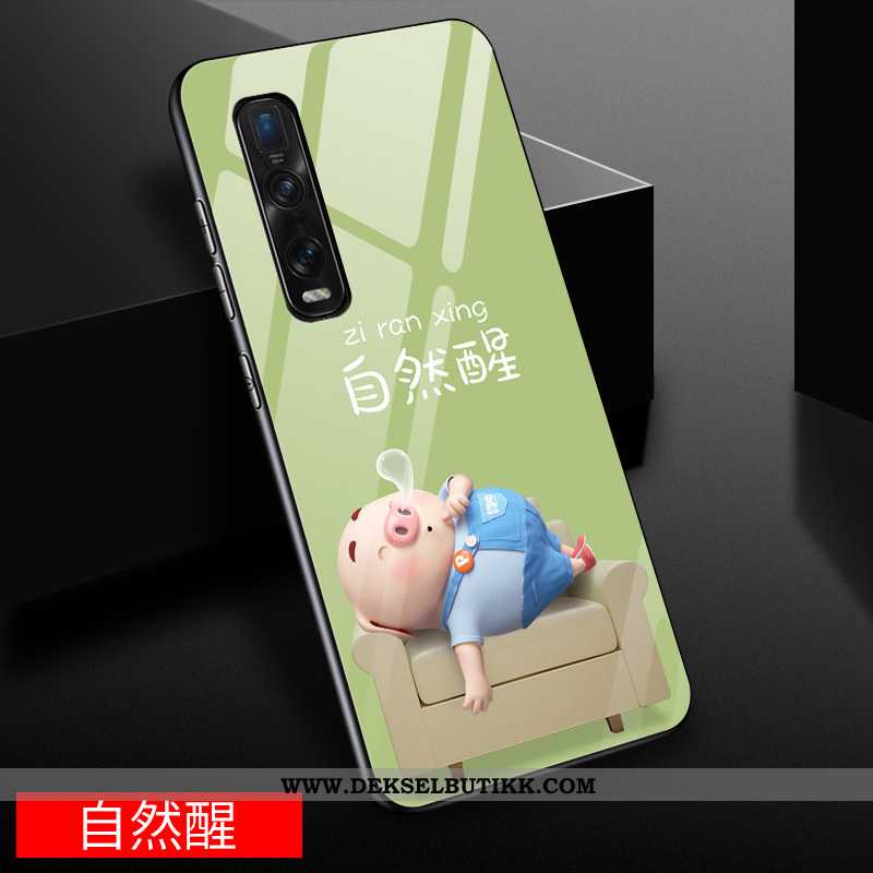 Etui Oppo Find X2 Pro Cartoon Av Personlighet Glass Kreativ Gul, Deksel Oppo Find X2 Pro Vakker Tilb