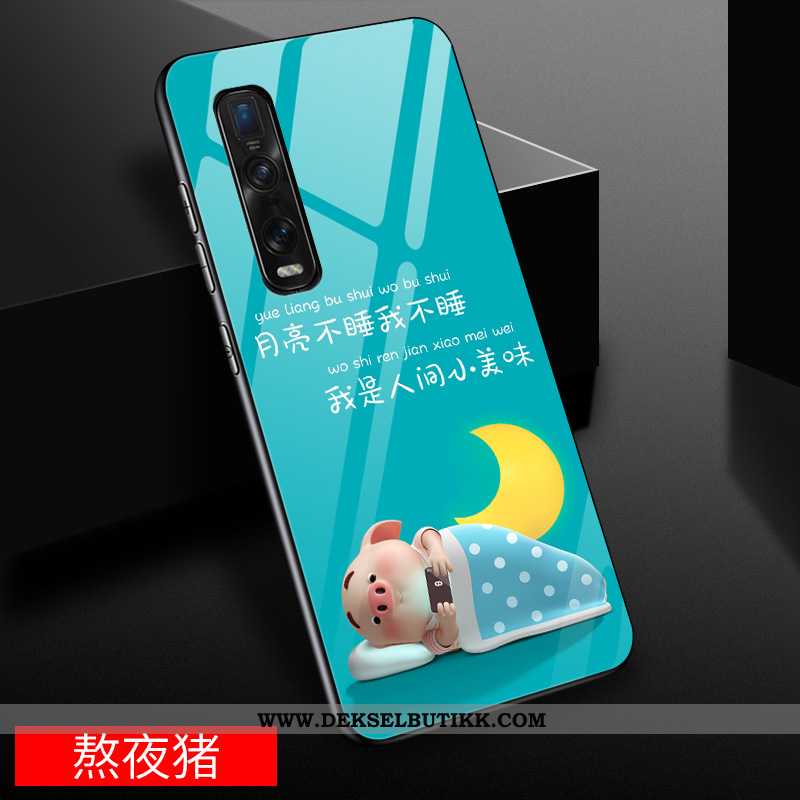 Etui Oppo Find X2 Pro Cartoon Av Personlighet Glass Kreativ Gul, Deksel Oppo Find X2 Pro Vakker Tilb