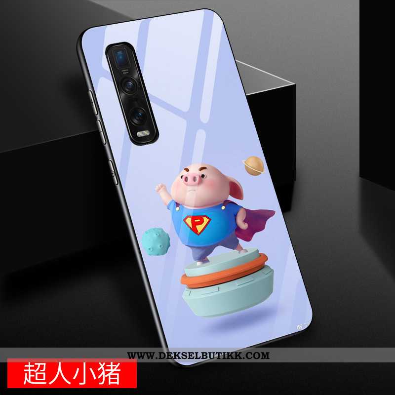 Etui Oppo Find X2 Pro Cartoon Av Personlighet Glass Kreativ Gul, Deksel Oppo Find X2 Pro Vakker Tilb